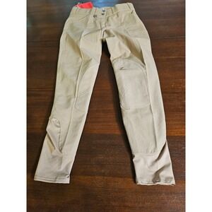 Horze Riding Breeches Womens Size S/R Tan Knee Patch Equestrian Pants